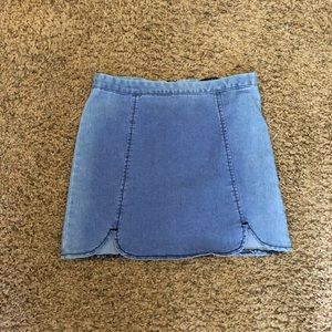 Blue denim skirt